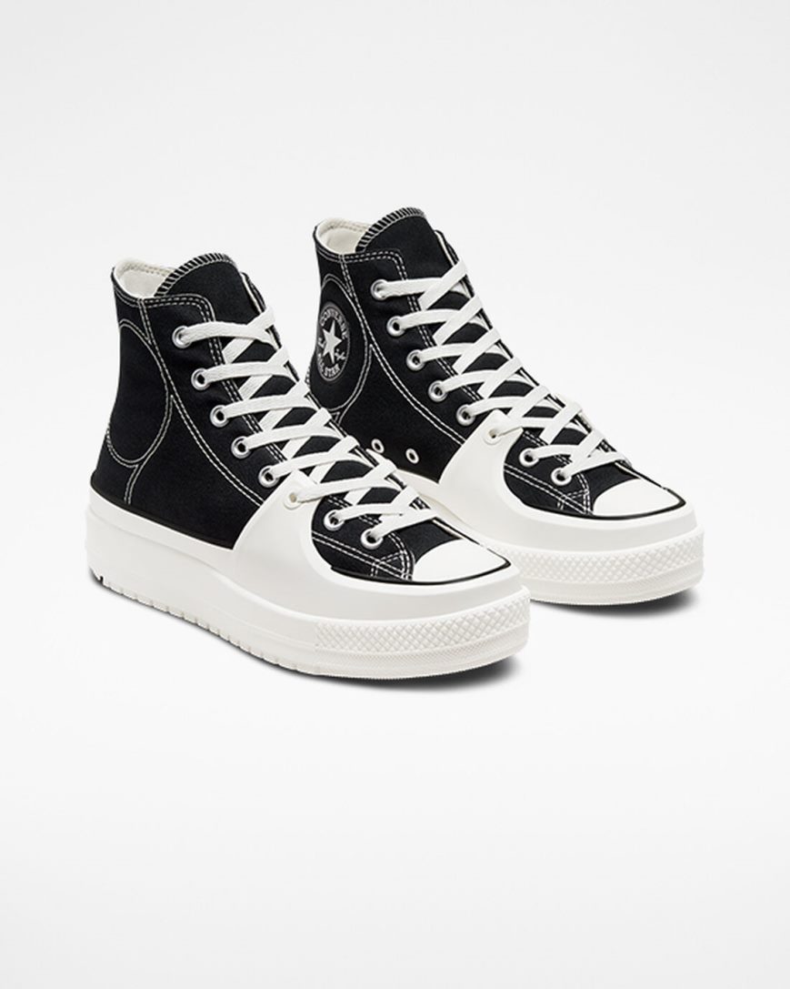 Tenisky Vysoke Converse Chuck Taylor All Star Construct Panske Čierne Biele | SK 5DNUY4